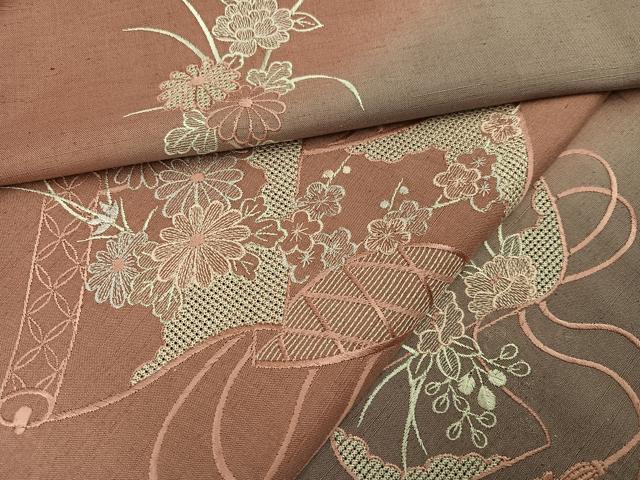 平和屋着物●訪問着 中国三大刺繍 汕頭刺繍 スワトウ刺繍 総刺繍 紬地 花絵巻 正絹 逸品 AABK5294ph
