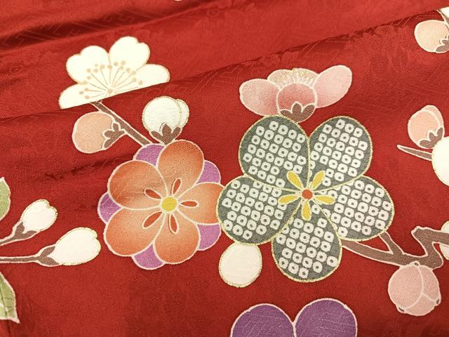 平和屋着物●豪華振袖 駒刺繍 枝花文 金彩 正絹 逸品 AABK5299ph