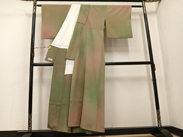 平和屋着物●染色作家 斉藤三才 小紋 霞文 暈し染め やまと誂製 正絹 逸品 AABK5304ph