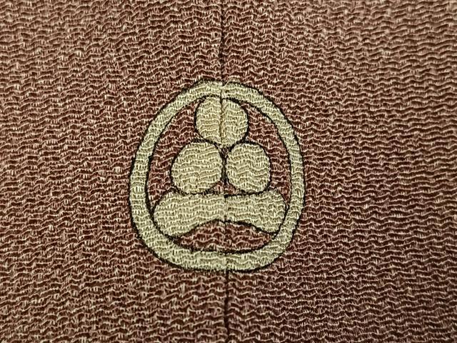 平和屋着物●江戸小紋 丸文 鬼しぼ縮緬 正絹 逸品 AABK5316ph