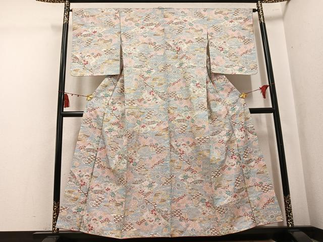 平和屋着物●本場大島紬 染大島 地紙草花文 正絹 逸品 未使用 AABK5321ph