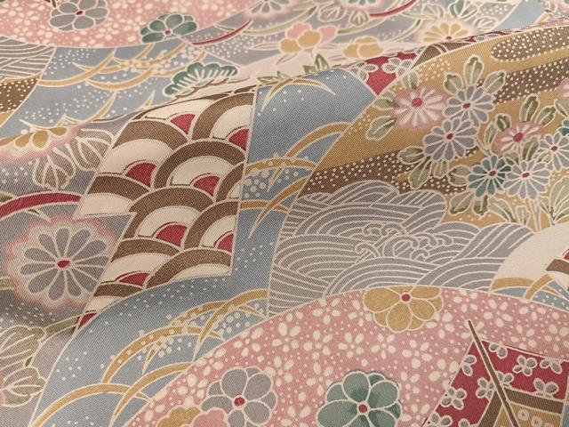 平和屋着物●本場大島紬 染大島 地紙草花文 正絹 逸品 未使用 AABK5321ph