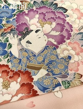 平和屋着物●訪問着 童子 桜 暈し染め 金彩 正絹 逸品 AABK5326ph