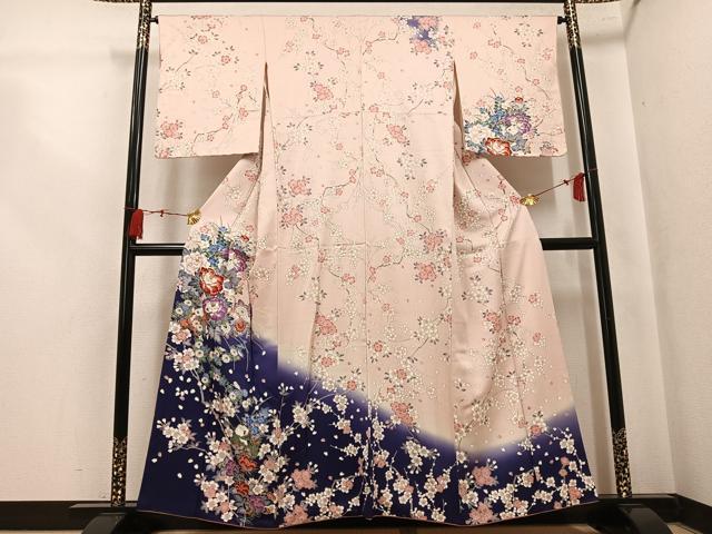 平和屋着物●訪問着 童子 桜 暈し染め 金彩 正絹 逸品 AABK5326ph
