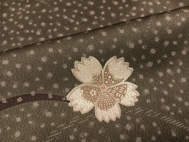 平和屋着物●上質な小紋 桜芝文 正絹 逸品 未使用 AABK5333ph