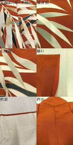 平和屋着物▼訪問着 笹文 金銀彩 正絹 逸品 AABK5338ph
