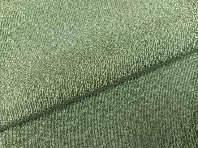 平和屋着物●上質な色無地 柳茶色 鬼しぼ縮緬 正絹 逸品 AABK5339ph