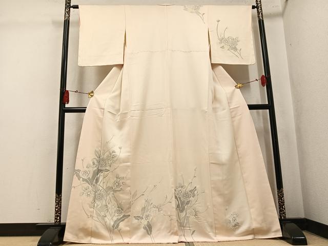平和屋着物●訪問着 草花文 正絹 逸品 AABK5343ph