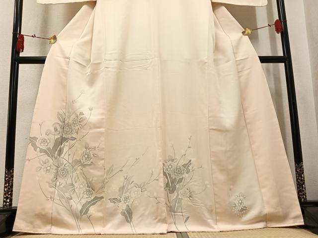 平和屋着物●訪問着 草花文 正絹 逸品 AABK5343ph