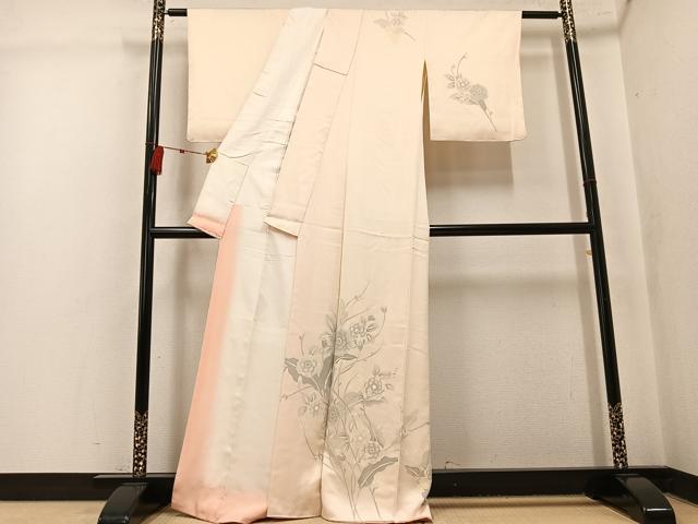 平和屋着物●訪問着 草花文 正絹 逸品 AABK5343ph