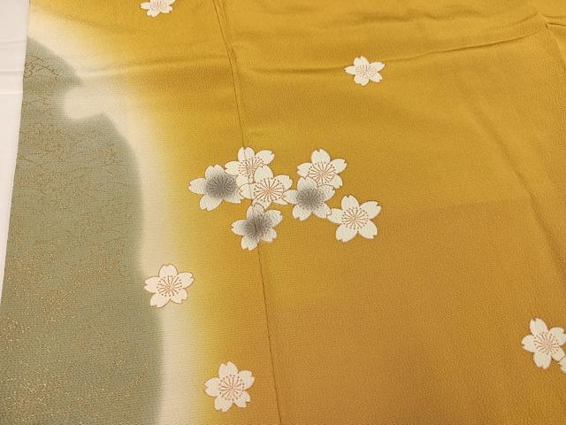 平和屋着物●訪問着 雪輪桜文 暈し染め 金彩 正絹 逸品 AABK5351ph