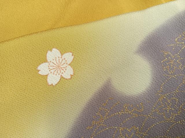 平和屋着物●訪問着 雪輪桜文 暈し染め 金彩 正絹 逸品 AABK5351ph