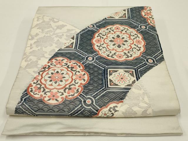 平和屋着物◎太鼓柄袋帯 正倉院花文 正絹 逸品 AABK5371ou