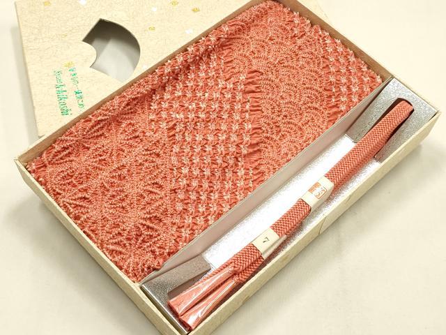 平和屋着物●和装小物 帯締め・帯揚げセット 平組 柄絞り 吉祥模様 逸品 未使用 AABK5424ay