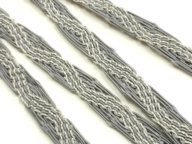 平和屋着物*夏物 和装小物 上質な帯締め2本セット 平組 レース組 銀糸 撚り房 逸品 AABK5450ay