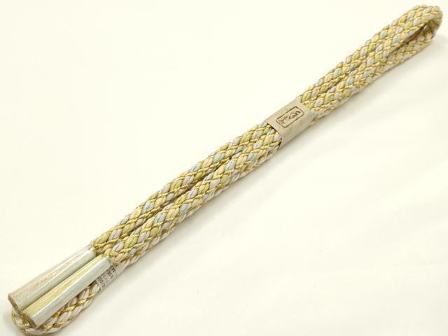平和屋着物●和装小物 上質な帯締め 丸組 金糸 木箱付き 正絹 逸品 未使用 AABK5453ay