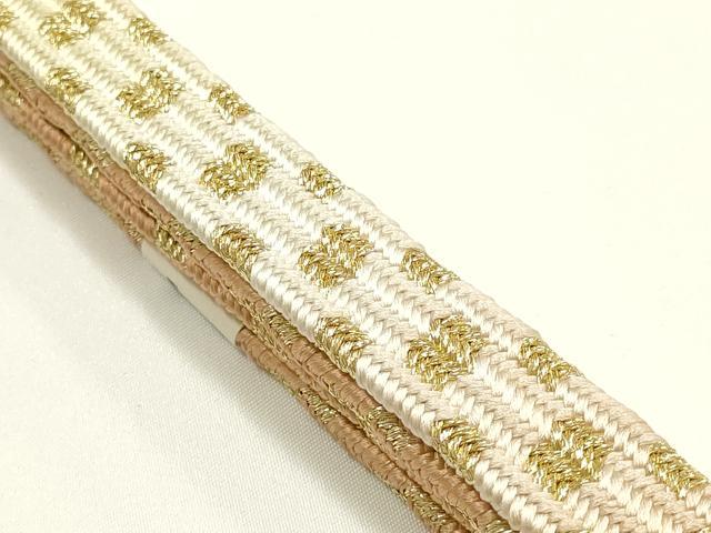 平和屋着物●和装小物 上質な帯締め 貝ノ口組 金糸 暈し 正絹 逸品 未使用 AABK5462ay