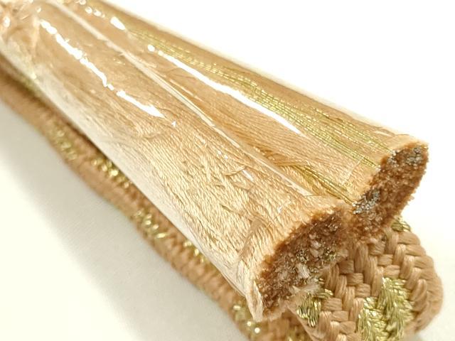平和屋着物●和装小物 上質な帯締め 貝ノ口組 金糸 暈し 正絹 逸品 未使用 AABK5462ay