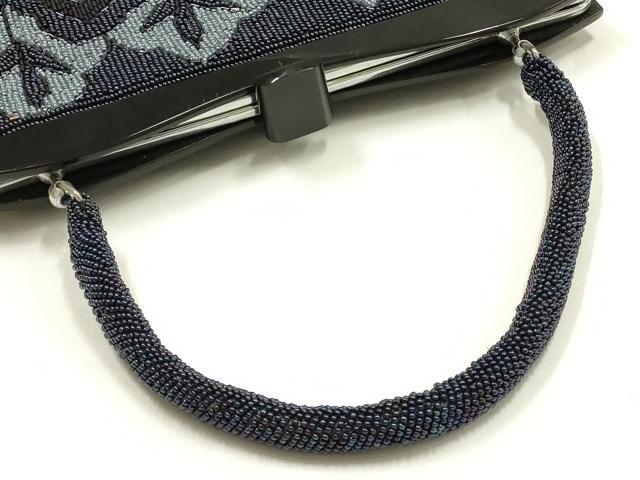 平和屋着物●和装小物 和装バッグ ハンドバッグ ビーズバッグ 花柄 逸品 AABK5494ay