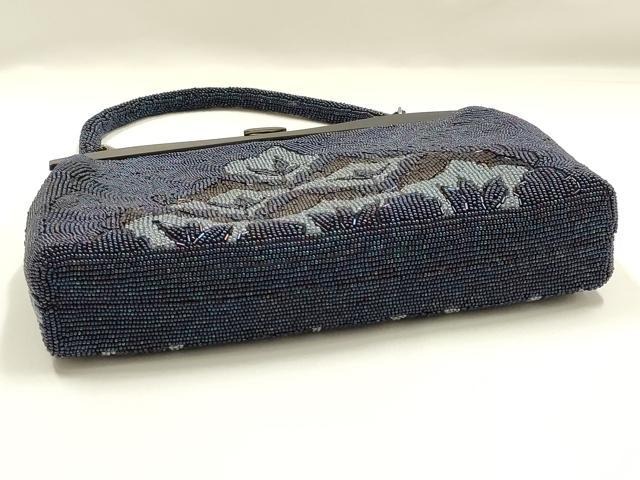 平和屋着物●和装小物 和装バッグ ハンドバッグ ビーズバッグ 花柄 逸品 AABK5494ay