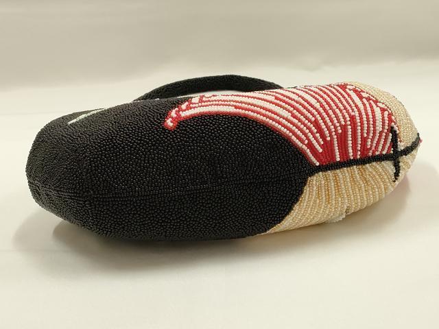 平和屋着物●和装小物 和装バッグ ハンドバッグ ビーズバッグ 花柄 逸品 AABK5498ay
