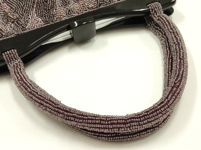 平和屋着物●和装小物 和装バッグ ハンドバッグ ビーズバッグ 蔦草花文 逸品 AABK5501ay