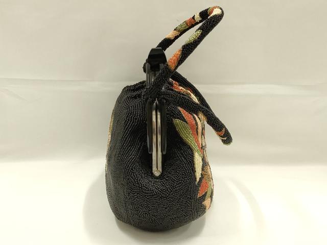 平和屋着物●和装小物 和装バッグ ハンドバッグ ビーズバッグ 花柄 逸品 AABK5505ay