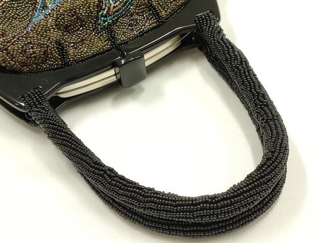 平和屋着物●和装小物 和装バッグ ハンドバッグ ビーズバッグ ペイズリー 花 逸品 AABK5506ay
