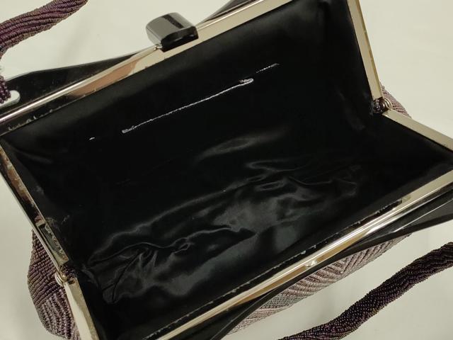 平和屋着物●和装小物 和装バッグ ハンドバッグ ビーズバッグ 幾何学模様 逸品 AABK5510ay