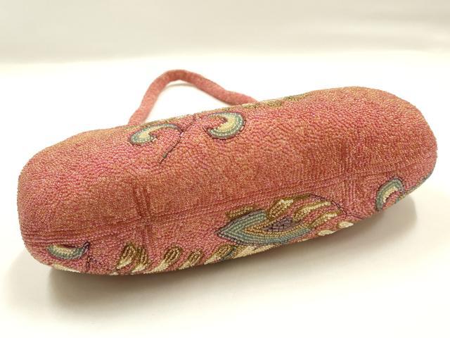 平和屋着物●和装小物 和装バッグ ハンドバッグ ビーズバッグ 枝葉 逸品 AABK5513ay