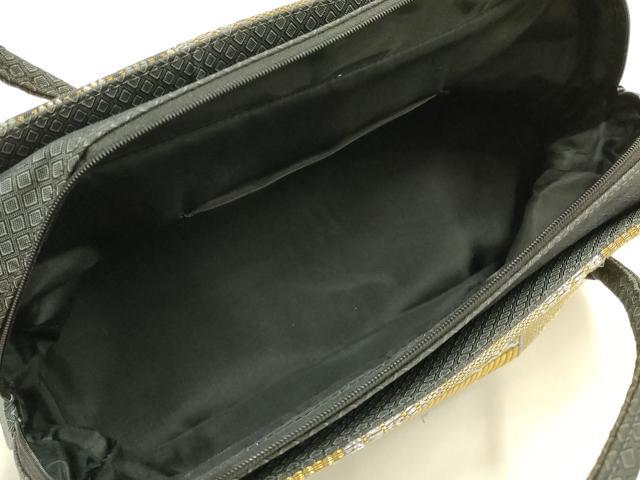 平和屋着物●和装小物 和装バッグ ハンドバッグ 利休バッグ 横段花文 金銀糸 帯地使用 逸品 AABK5521ay