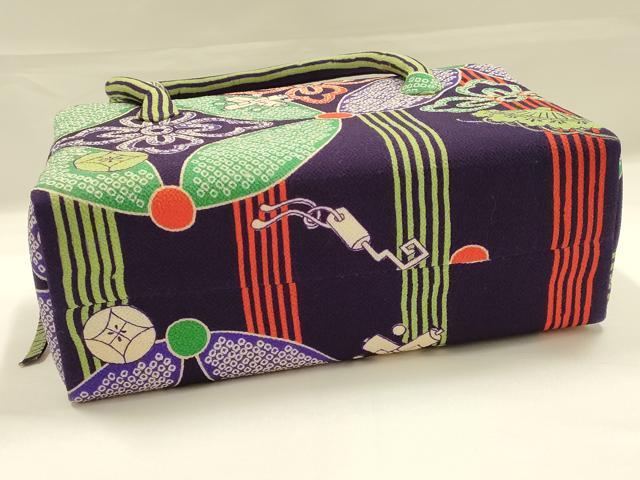 平和屋着物●和装小物 和装バッグ ハンドバッグ 利休バッグ 七宝花文 宝尽くし 逸品 AABK5525ay