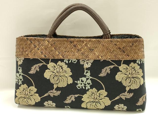 平和屋着物●西陣 川島織物 和装小物 和装バッグ ハンドバッグ 刺繍 更紗花文 逸品 AABK5532ay