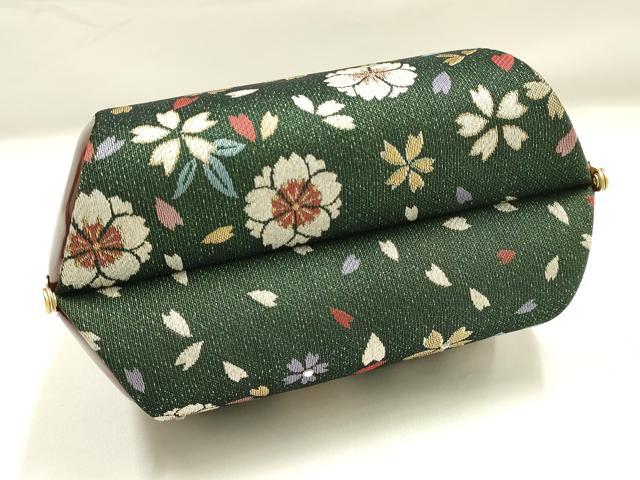 平和屋着物●和装小物 和装バッグ ハンドバッグ 舞花文 ラインストーン 金糸 逸品 AABK5536ay