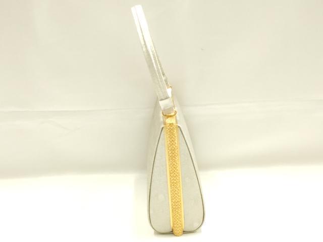 平和屋着物●和装小物 和装バッグ ハンドバッグ 花柄 銀糸 逸品 AABK5538ay