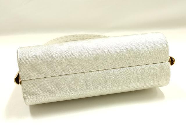 平和屋着物●和装小物 和装バッグ ハンドバッグ 花柄 銀糸 逸品 AABK5538ay