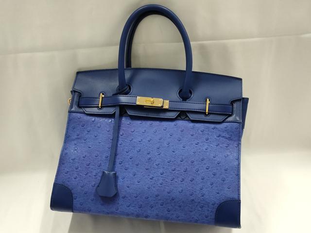 平和屋着物▼和装小物 和装バッグ ハンドバッグ FRANCE DE MODE オーストリッチ型押し 逸品 AABK5573ay