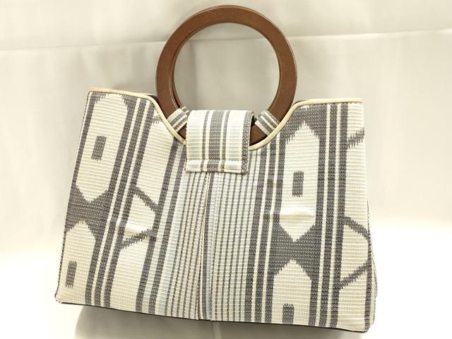 平和屋着物▼和装小物 和装バッグ ハンドバッグ 木製ハンドル マグネット式 逸品 AABK5575ay