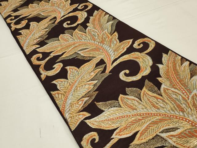 平和屋着物◎京本袋帯 唐草文 金銀糸 正絹 逸品 AABK5604ou
