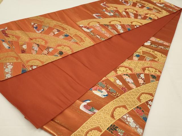 平和屋着物◎六通柄袋帯 唐織 水車の譜 金糸 正絹 逸品 AABK5608ou
