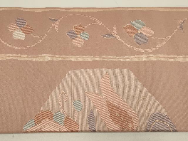 平和屋着物◎九寸名古屋帯 ペルシャ文 金糸 正絹 逸品 AABK5630ou