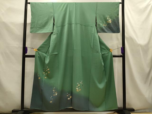 平和屋着物■訪問着 螺鈿 草花文 暈し染め 金銀彩 正絹 逸品 AABK5651sx