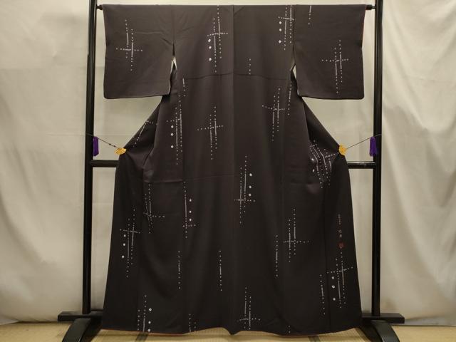 平和屋着物■伝統工芸士 辻井邦夫 小紋 絞り 幾何学文様 正絹 逸品 AABK5658sx