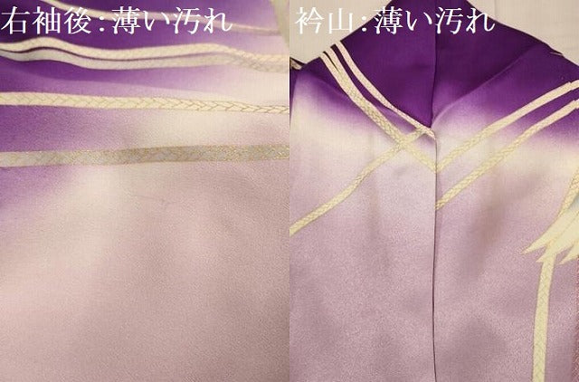 平和屋着物■豪華振袖 駒刺繍 飛鶴紐文 暈し染め 金彩 正絹 逸品 AABK5671sx