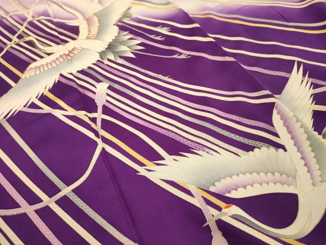 平和屋着物■豪華振袖 駒刺繍 飛鶴紐文 暈し染め 金彩 正絹 逸品 AABK5671sx