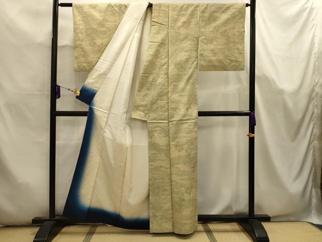 平和屋着物■上質な紬 流水花文 正絹 逸品 AABK5686sx