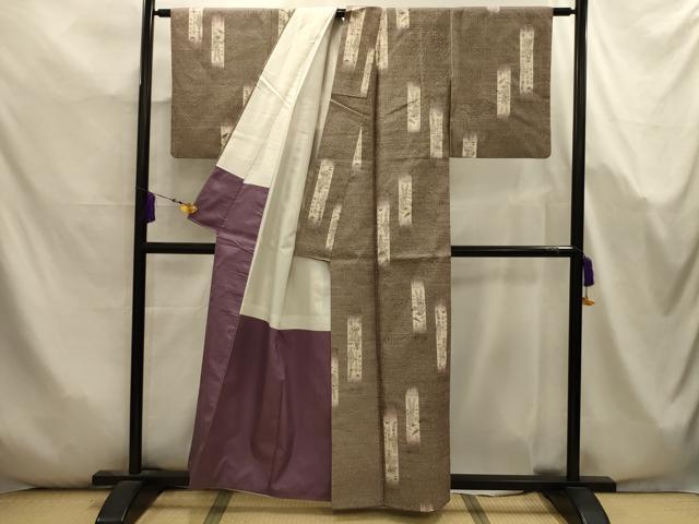 平和屋着物■上質な紬 人物風景短冊文 正絹 逸品 AABK5689sx