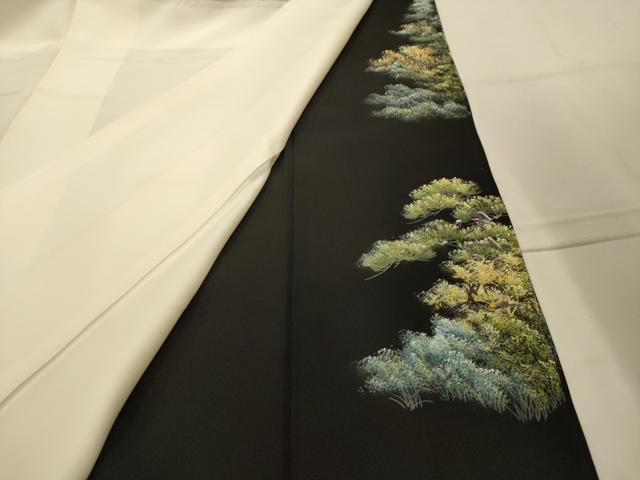 平和屋着物■豪華黒留袖 作家物 手描き 大和東大寺 暈し染め 金彩 正絹 逸品 AABK5703sx
