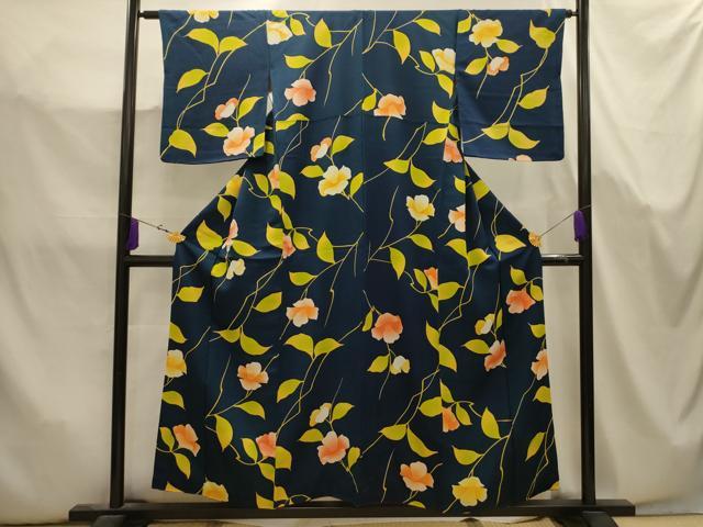 平和屋着物■上質な小紋 草花文 正絹 逸品 AABK5710sx