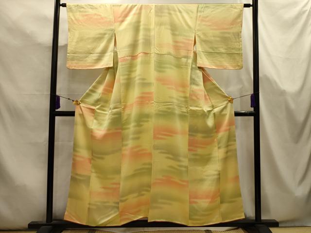 平和屋着物■上質な小紋 霞文 暈し染め 正絹 逸品 AABK5715sx